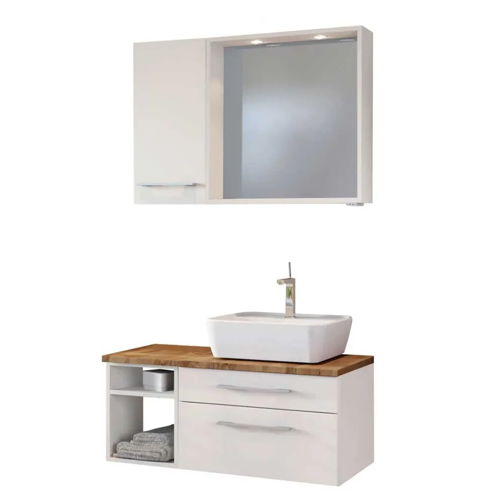 Wohnen Badezimmer Komplett*90 cm Bad Einrichtung Waschplatz - Enwicos (dreiteilig)