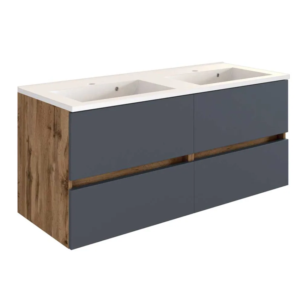 Wohnen 120 cm Badschrank mit Doppel-Waschbecken - Athrin