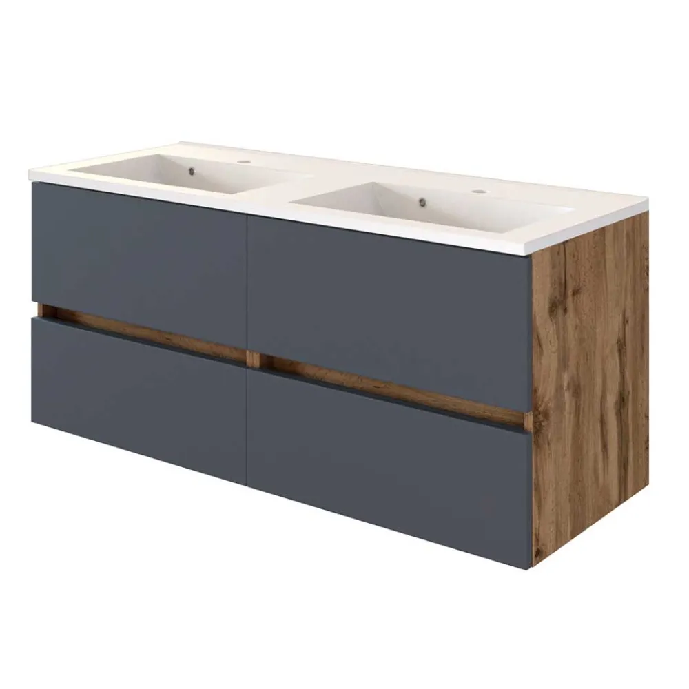 Wohnen 120 cm Badschrank mit Doppel-Waschbecken - Athrin