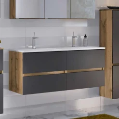 Wohnen 120 cm Badschrank mit Doppel-Waschbecken - Athrin