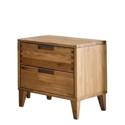 Wohnen Nachttische*46 cm breite Nachtkommode aus geölter Eiche - Teano