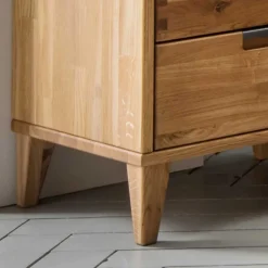 Wohnen Nachttische*46 cm breite Nachtkommode aus geölter Eiche - Teano