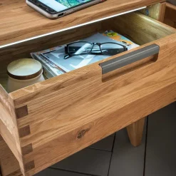 Wohnen Nachttische*46 cm breite Nachtkommode aus geölter Eiche - Teano