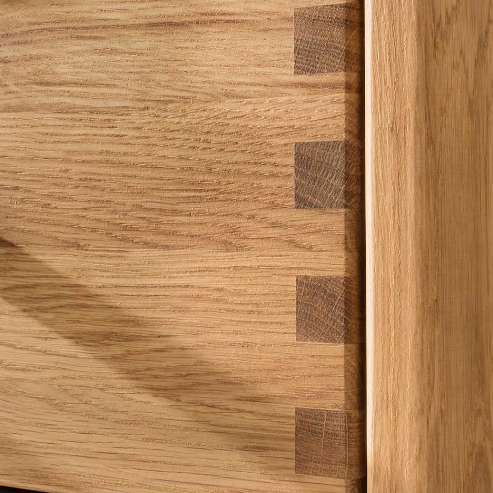 Wohnen Nachttische*46 cm breite Nachtkommode aus geölter Eiche - Teano