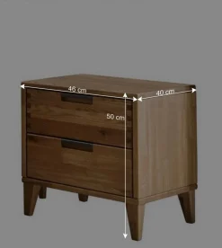 Wohnen Nachttische*46 cm breite Nachtkommode aus geölter Eiche - Teano