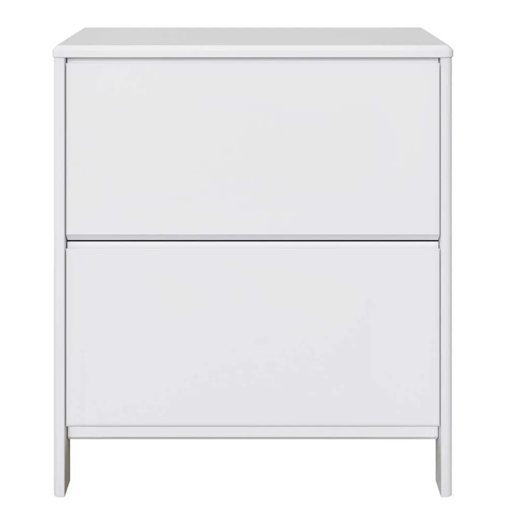 Wohnen Weiße Möbel|Schuhschränke*82 cm breite Schuhkommode in Weiß gewachst - Oranias