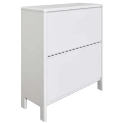 Wohnen Weiße Möbel|Schuhschränke*82 cm breite Schuhkommode in Weiß gewachst - Oranias