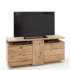 Wohnen 150 cm breite TV Kommode in Eiche Bianco - Crokas