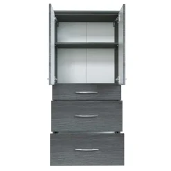 Wohnen Badschränke*60 cm breiter Badschrank für die Wand Glides in Eiche Grau Dekor