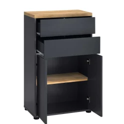 Wohnen 60 cm breiter Badschrank in Anthrazit - Rigori