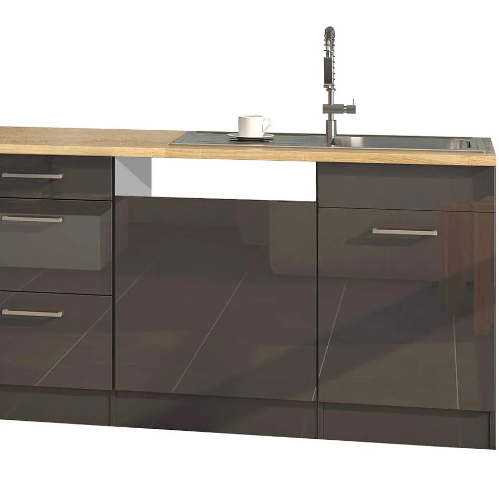 Wohnen 300 cm breiter Block Küche ohne Geräte - Bozenia (achtteilig)