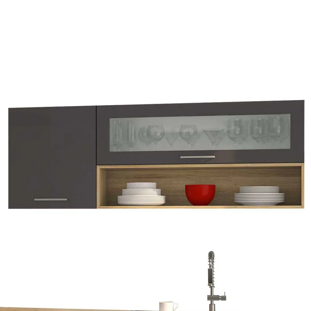 Wohnen 300 cm breiter Block Küche ohne Geräte - Bozenia (achtteilig)