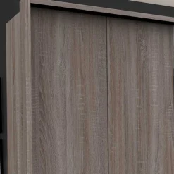 Wohnen Schränke|Kleiderschränke*300 cm breiter Falttürenschrank in Holzoptik dunkel - Riding