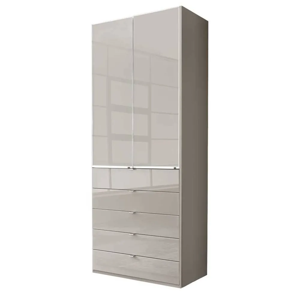 Wohnen 100 cm breiter Schlafzimmerschrank in Hellgrau - Nucina