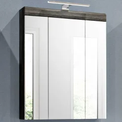 Wohnen Glasmöbel|Bad-Spiegelschränke*60 cm breiter Spiegelschrank fürs Badezimmer in Grau - Nancys