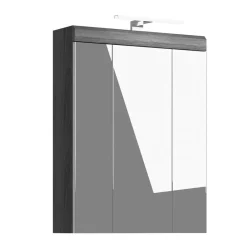 Wohnen Glasmöbel|Bad-Spiegelschränke*60 cm breiter Spiegelschrank fürs Badezimmer in Grau - Nancys