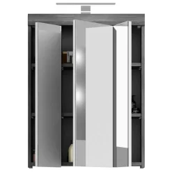 Wohnen Glasmöbel|Bad-Spiegelschränke*60 cm breiter Spiegelschrank fürs Badezimmer in Grau - Nancys