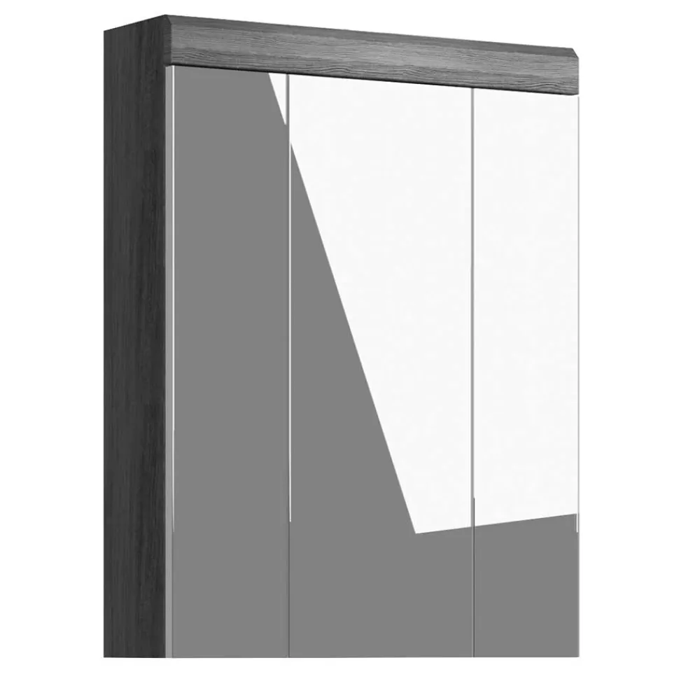 Wohnen Glasmöbel|Bad-Spiegelschränke*60 cm breiter Spiegelschrank fürs Badezimmer in Grau - Nancys