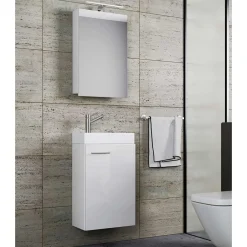 Wohnen 41 cm breiter Waschplatz in Weiß - Vulcanos (zweiteilig)