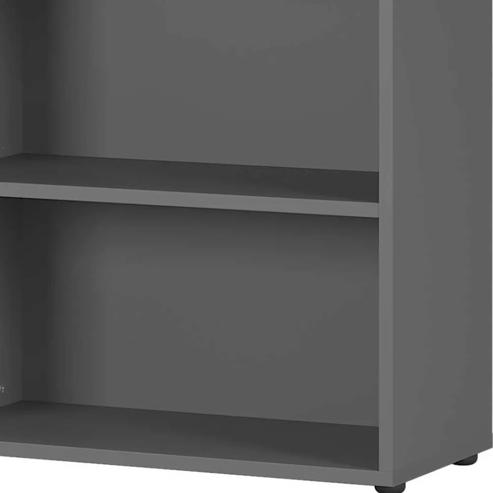 Wohnen Wohnzimmer-Regale|Büroregale*80 cm breites 3 Fächer Aktenregal in dunklem Grau - Valcau