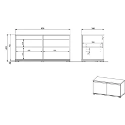 Wohnen 246 cm breites Flurmöbel Set modern - Orsecca (fünfteilig)
