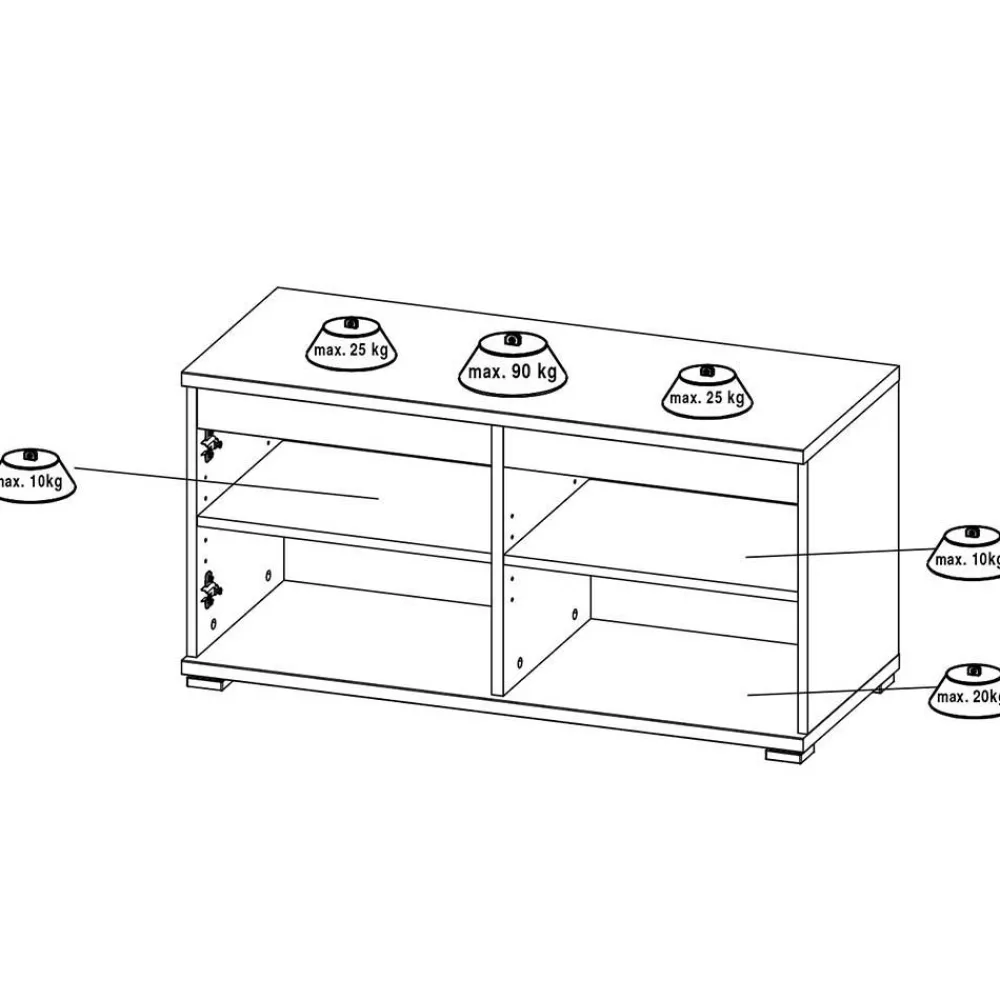 Wohnen 246 cm breites Flurmöbel Set modern - Orsecca (fünfteilig)