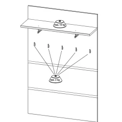 Wohnen 246 cm breites Flurmöbel Set modern - Orsecca (fünfteilig)