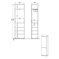 Wohnen 246 cm breites Flurmöbel Set modern - Orsecca (fünfteilig)