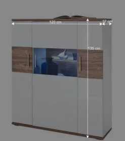 Wohnen 120 cm breites Highboard in Weiß Glanz - Icadro II