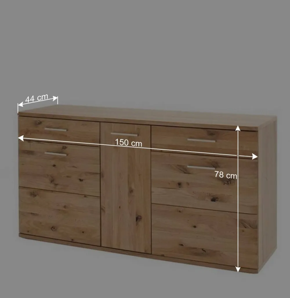 Wohnen 150 cm breites Sideboard aus Echtholz - Crokas