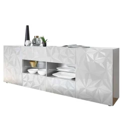 Wohnen 241 cm breites Sideboard in Weiß HG - Vovasoma