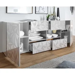 Wohnen 241 cm breites Sideboard in Weiß HG - Vovasoma
