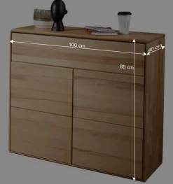 Wohnen 100 cm breites Vertiko aus Kernbuche massiv - Namgon