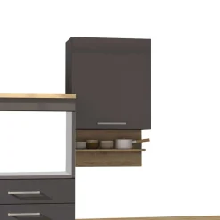 Wohnen Küche Komplett|Küchenzeilen*270 cm Einbauküchenzeile in Grau - Bozenia (neunteilig)