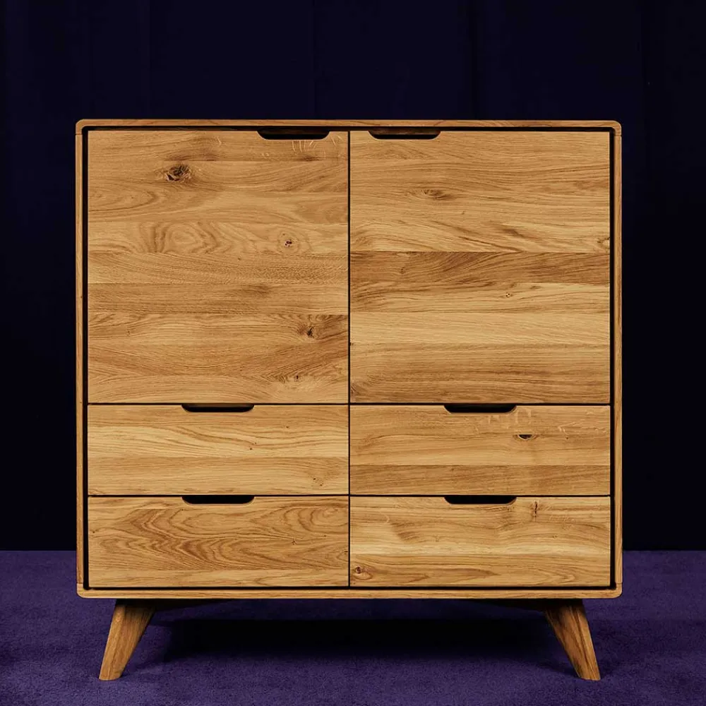 Wohnen Küchenschränke|Flurkommoden*92 cm hohe Kombikommode aus Wildeiche - Eavy