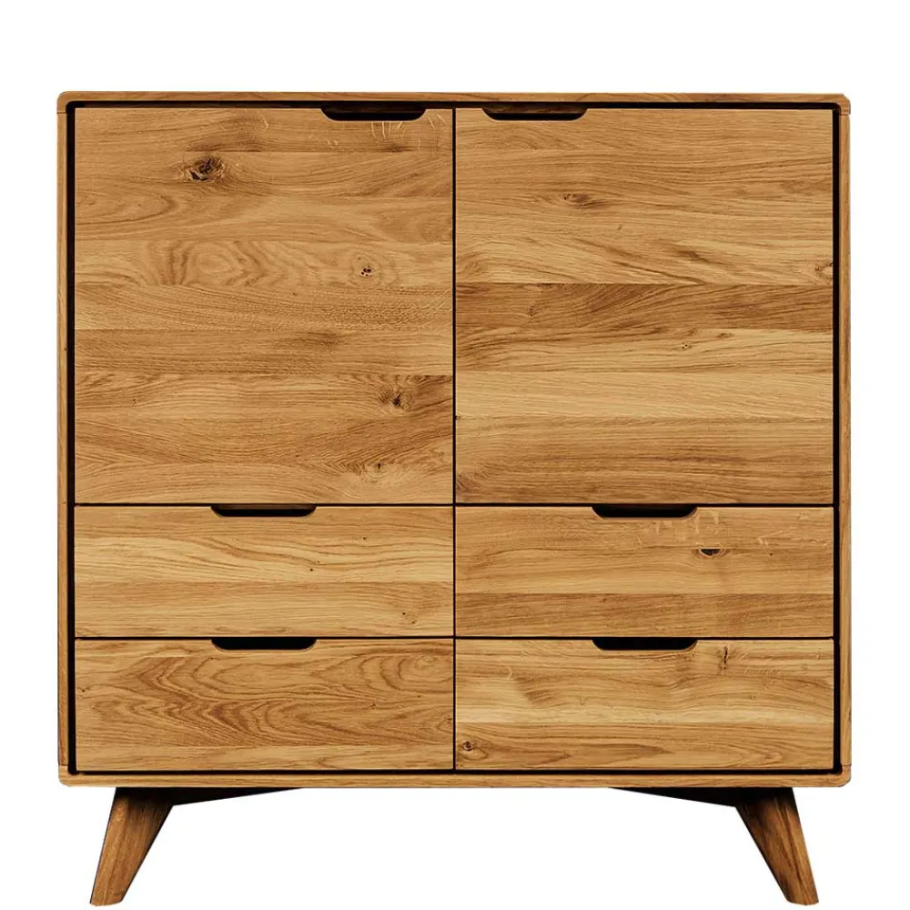 Wohnen Küchenschränke|Flurkommoden*92 cm hohe Kombikommode aus Wildeiche - Eavy