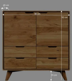 Wohnen Küchenschränke|Flurkommoden*92 cm hohe Kombikommode aus Wildeiche - Eavy