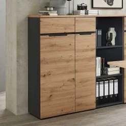 Wohnen 122 cm hoher Aktenschrank mit zwei Türen - Kuetra