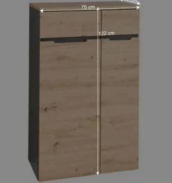Wohnen 122 cm hoher Aktenschrank mit zwei Türen - Kuetra
