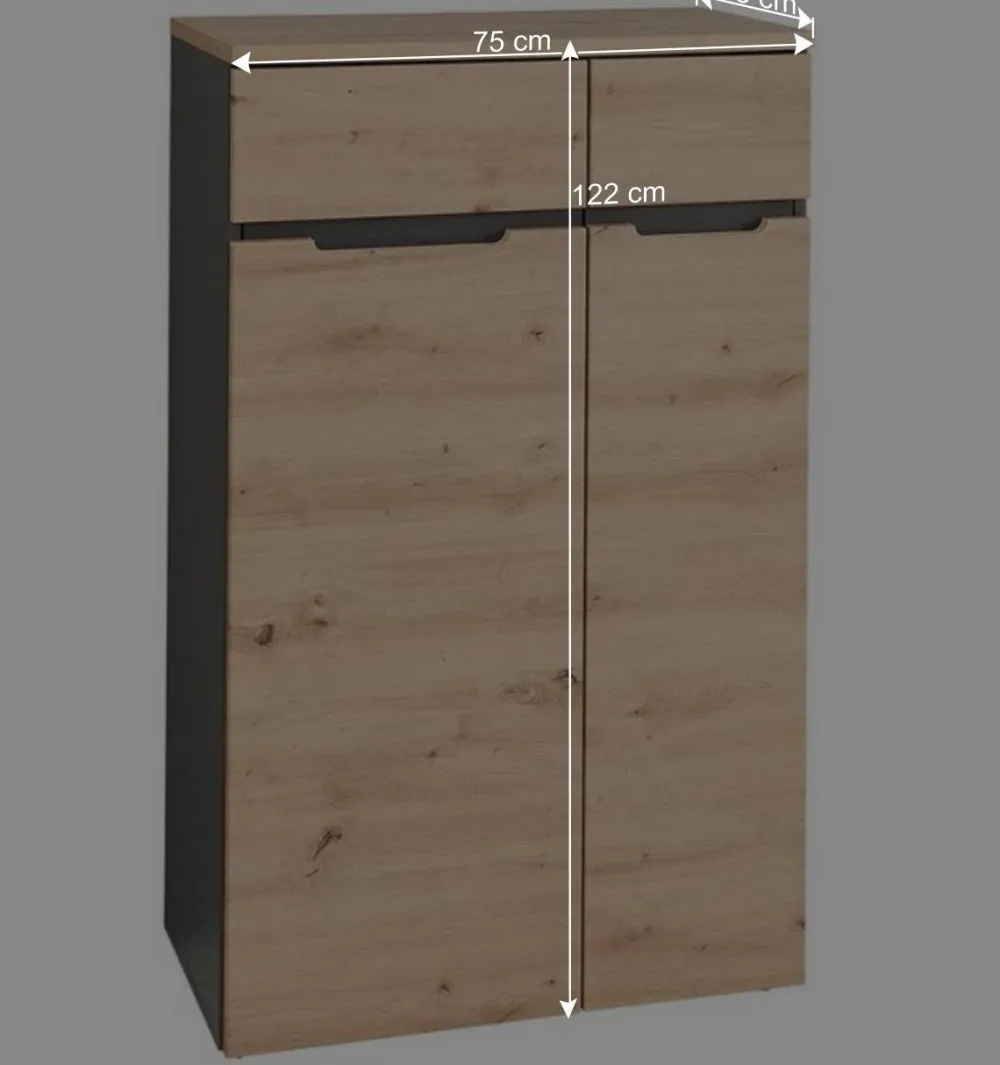 Wohnen 122 cm hoher Aktenschrank mit zwei Türen - Kuetra