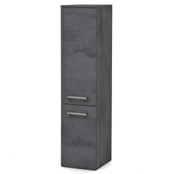Wohnen Badschränke*135 cm hoher Bad Midischrank in dunklem Grau - Dastroz