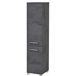 Wohnen Badschränke*135 cm hoher Bad Midischrank in dunklem Grau - Dastroz