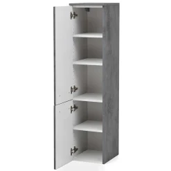 Wohnen Badschränke*135 cm hoher Bad Midischrank in dunklem Grau - Dastroz