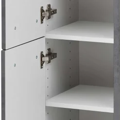 Wohnen Badschränke*135 cm hoher Bad Midischrank in dunklem Grau - Dastroz