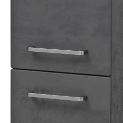 Wohnen Badschränke*135 cm hoher Bad Midischrank in dunklem Grau - Dastroz