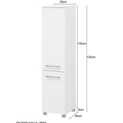 Wohnen Badschränke*135 cm hoher Bad Midischrank in dunklem Grau - Dastroz