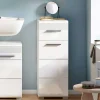 Wohnen Badschränke*79 cm hoher Bad Unterschrank in Weiß Hochglanz - Whale