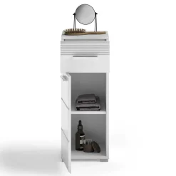 Wohnen Badschränke*79 cm hoher Bad Unterschrank in Weiß Hochglanz - Whale