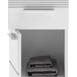 Wohnen Badschränke*79 cm hoher Bad Unterschrank in Weiß Hochglanz - Whale