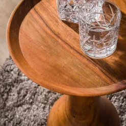 Wohnen Telefontische*59 cm hoher Beistelltisch aus Akazie Massivholz - Nics